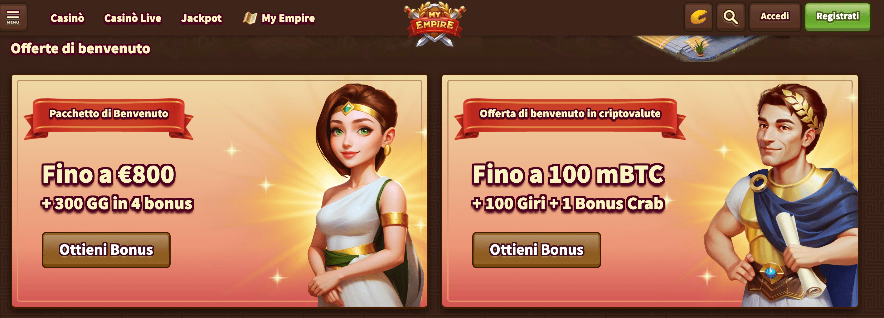 MyEmpire Casino Bonus Benvenuto